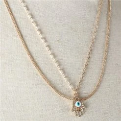 Accessories Jessica Bara Daria Double Chain Evil Eye Necklace Set