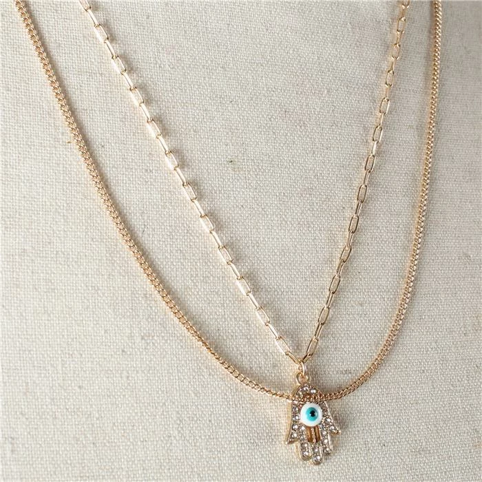Accessories Jessica Bara Daria Double Chain Evil Eye Necklace Set