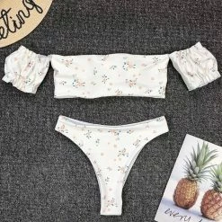 Jessica Bara Abby Floral Off The Shoulder Bikini Set Poolside Essentials