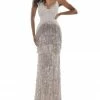Colors Dress Backless Fringe Sequin Gown The Event Shop