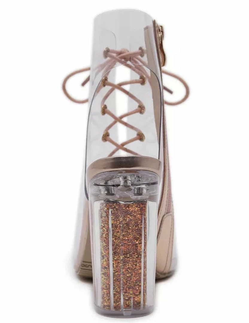 Jessica Bara Alex Lace Up Clear Booties