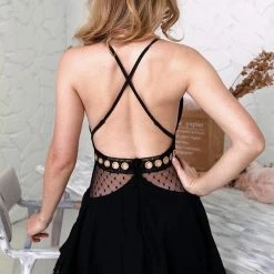 Jessica Bara Lydia Lace Mesh Mini Dress Dresses