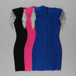 Jessica Bara Willow Bodycon Diamond Fringe Dress