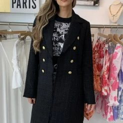 Jessica Bara Kirsten Long Gold Button Blazer Reve Doll Essentials