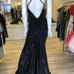 Jessica Bara Liz Sequin Open Back Gown