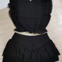 Jessica Bara Nantale Ruffle Top And Shorts Set