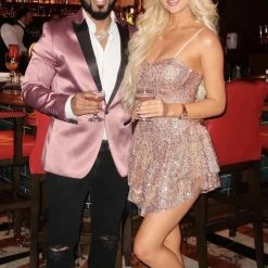 Jessica Bara Rhiannon Sequin Ruffled Skirt Mini Dress Influencer Style