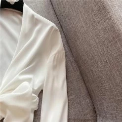 Jessica Bara Brodie Long Sleeve Bowknot Crop Top Reve Doll Essentials