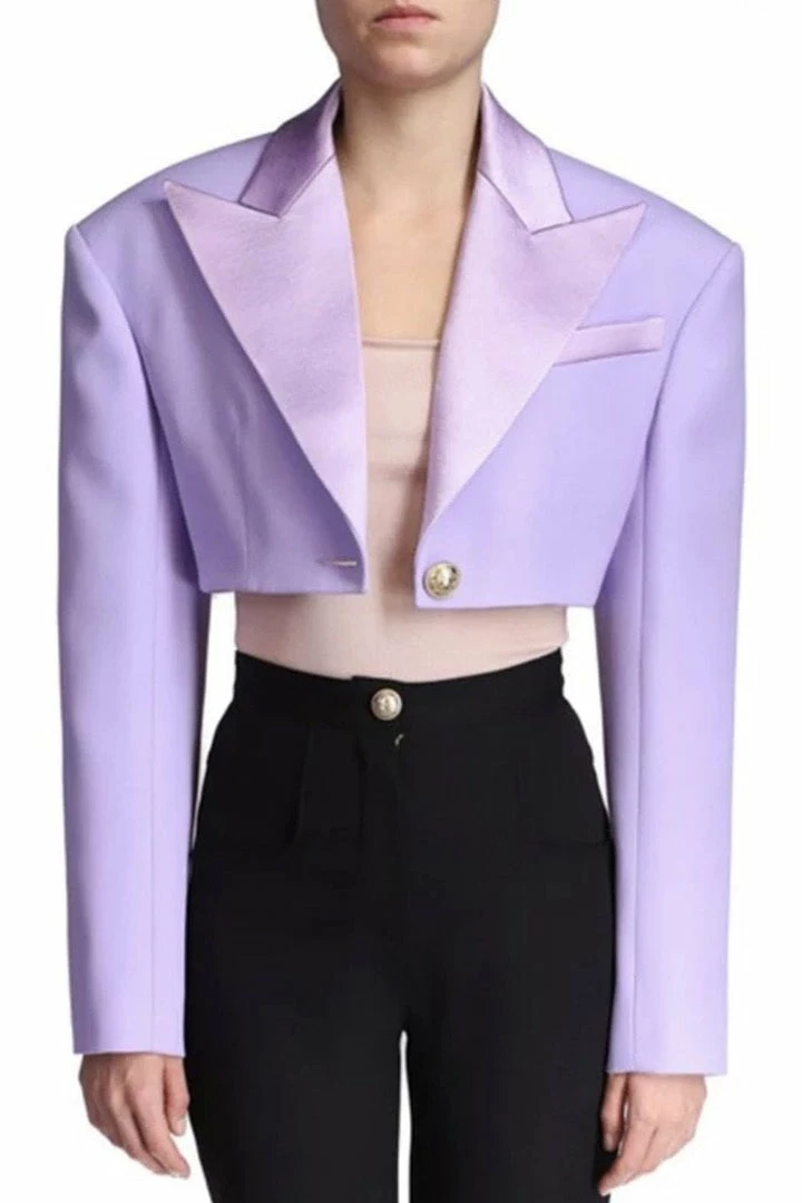 Jessica Bara Dixie Long Sleeve Cropped Blazer