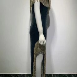 Jessica Bara Frannie Off The Shoulder Fringe Sequin Gown The Event Shop