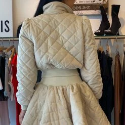 Jessica Bara Dominic Quilted Jacket And Skirt Two Piece Set Influencer Style