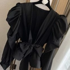 Jessica Bara Esma Puff Sleeve Belted Wrap Top Reve Doll Essentials