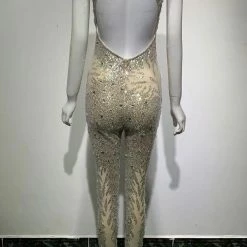 The Event Shop Jessica Bara Rogue Sequin Open Back Jumpsuit