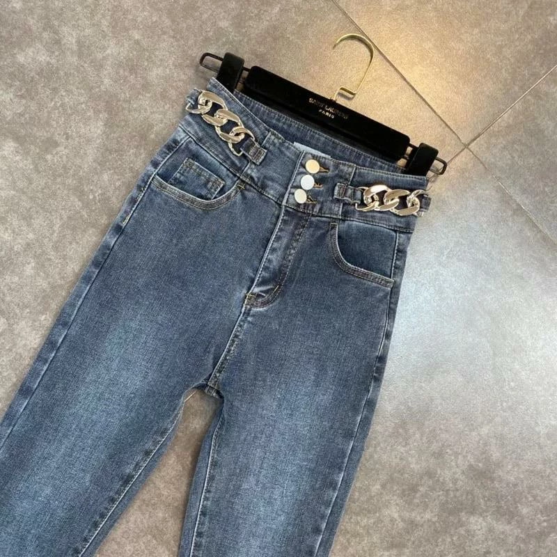 Jessica Bara Leah High Waisted Chain Belt Skinny Jeans