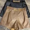 Reve Doll Essentials Jessica Bara Savannah Metal Chain Leather Shorts