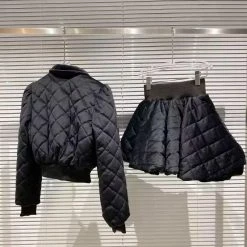 Jessica Bara Dominic Quilted Jacket And Skirt Two Piece Set Influencer Style