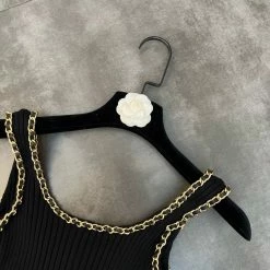 Jessica Bara Bryanna Chain Knit Cropped Tank Top Reve Doll Essentials