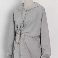 Jessica Bara Mikayla Oversized Pinned Chain Sweatshirt