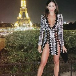 Influencer Style Jessica Bara Java Embellished Mini Dress