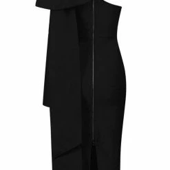 The Event Shop Jessica Bara Henrietta One Shoulder Bow Midi Dress