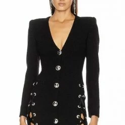 ReveBoutique Jessica Bara Tamari Long Sleeve Lace Up Mini Dress