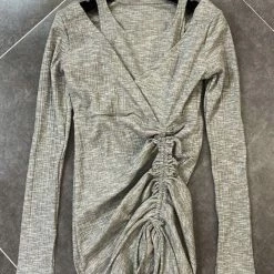 Reve Doll Essentials Jessica Bara Ramsey Long Sleeve Ruched Mini Dress