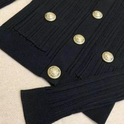 Jessica Bara Stacy Gold Button Knit Cardigan Reve Doll Essentials