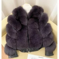 Best Sellers Jessica Bara Gavin Leather & Fur Long Sleeve Jacket