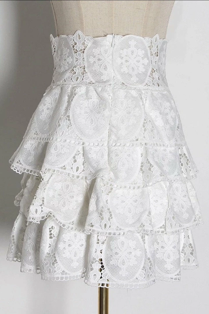 Jessica Bara Natasha High Waisted Eyelet Mini Skirt Reve Doll Essentials