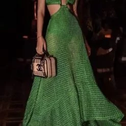 Jessica Bara Donte V Neck Cut Out Maxi Dress