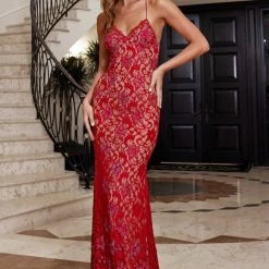 Baccio Couture The Event Shop Baccio Naylet Crystal Lace Open Back Gown