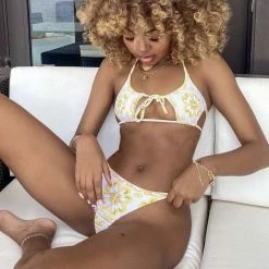 Influencer Style Jessica Bara Radia Printed Cut Out Bikini Set