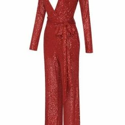 Jessica Bara Chantria Sequin V Neck Jumpsuit The Event Shop