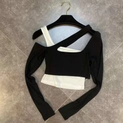 Reve Doll Essentials Jessica Bara Adriel Cut Out Long Sleeve Crop Top