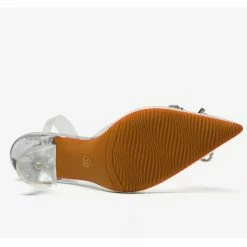 Reve Doll Essentials Jessica Bara Sancha Rhinestone Bowknot Clear Heels