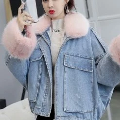 Jessica Bara Victoria Denim & Fur Jacket