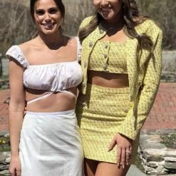 Jessica Bara Oliver Tweed Crystal Button Three Piece Set Leyla Milani