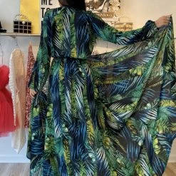 Jessica Bara Carter Tropical Print Maxi Romper Influencer Style