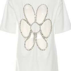 Jessica Bara Haleigh Backless Flower Oversized T Shirt Tops