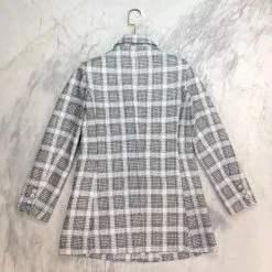Jessica Bara Hannah Plaid Double Breasted Blazer