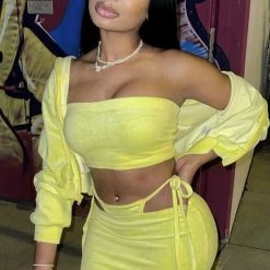 Jessica Bara Winnie Track Hoodie And Mini Skirt Three Piece Set