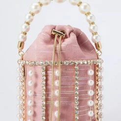 The Event Shop Jessica Bara Stormi Pearl Rhinestone Clutch