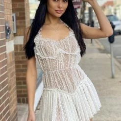 Jessica Bara Dionne Polka Dot Mesh Romper Best Sellers