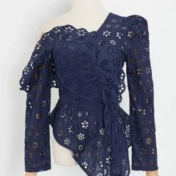 Jessica Bara Elizabith One Shoulder Eyelet Top Reve Doll Essentials