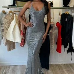 Jessica Bara Liz Sequin Open Back Gown