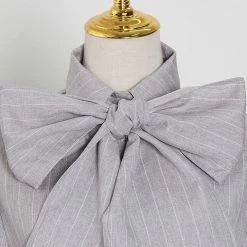 Jessica Bara Connor Bow Striped Button Down Shirt Reve Doll Essentials