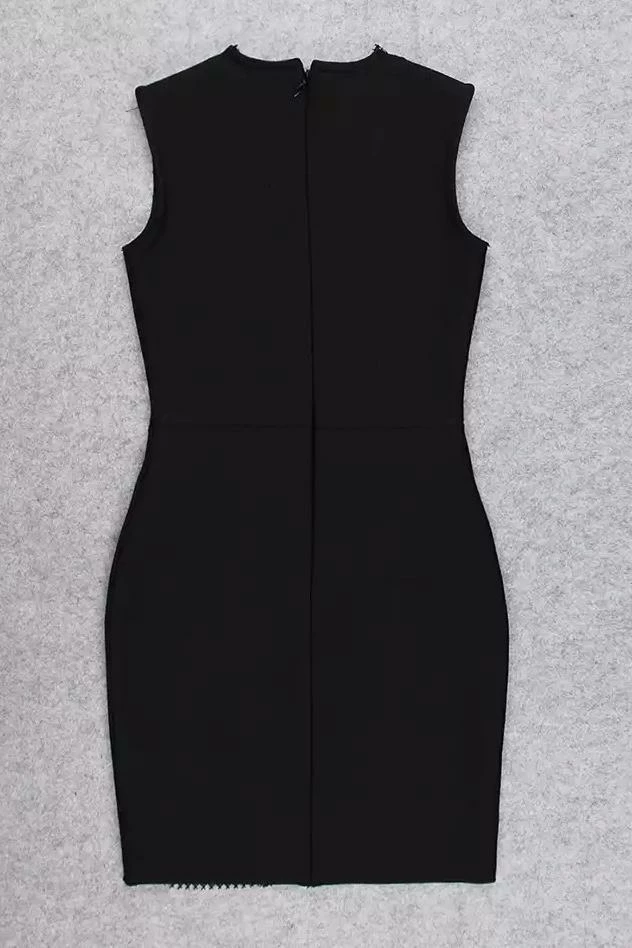 Jessica Bara Izzy Sleeveless Crystal Patchwork Dress Influencer Style