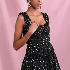 Jessica Bara Nicolina Polka Dot Ruffle Romper