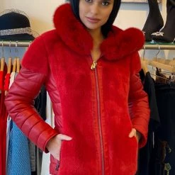 Luigi Long Sleeve Fur Hooded Jacket