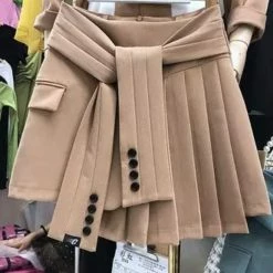 Jessica Bara Chelsie Tie Pleated Mini Skirt Bottoms